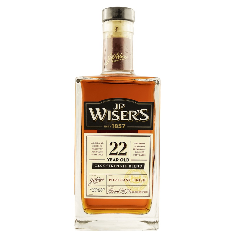 J.P. Wiser’s Canadian Whiskey Cask Strength Blend Port Cask Finish 22 Year