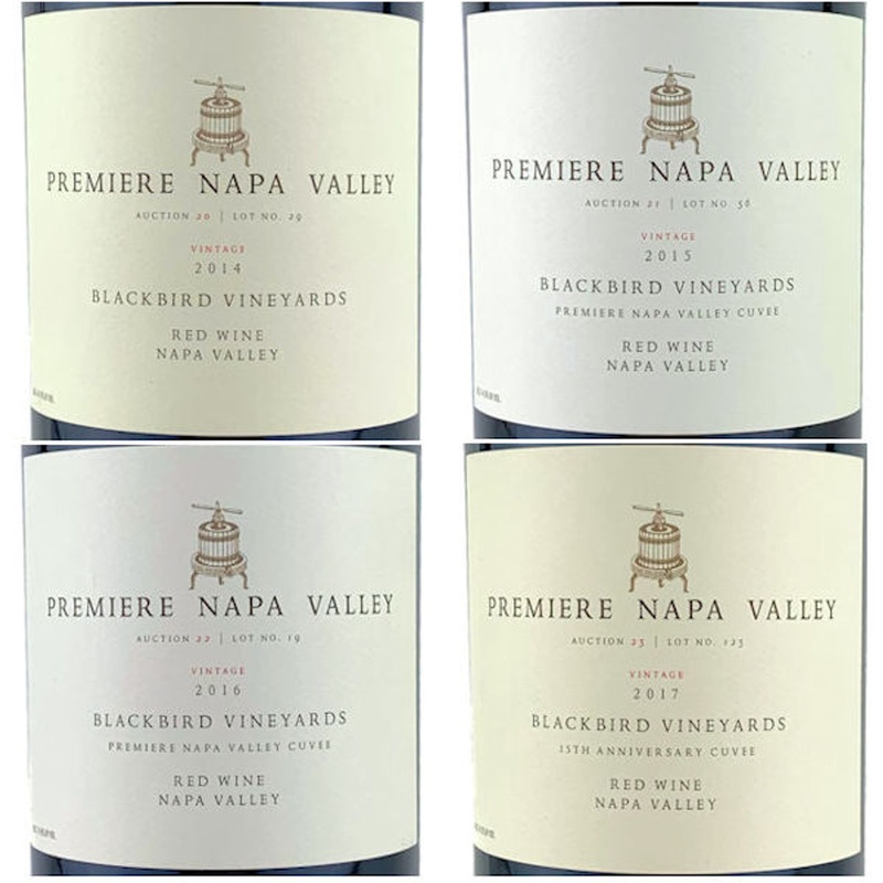 4 Bottle Vertical Blackbird Vineyards Premiere Napa Valley Cuvee Red Wine w/ Shipping Included