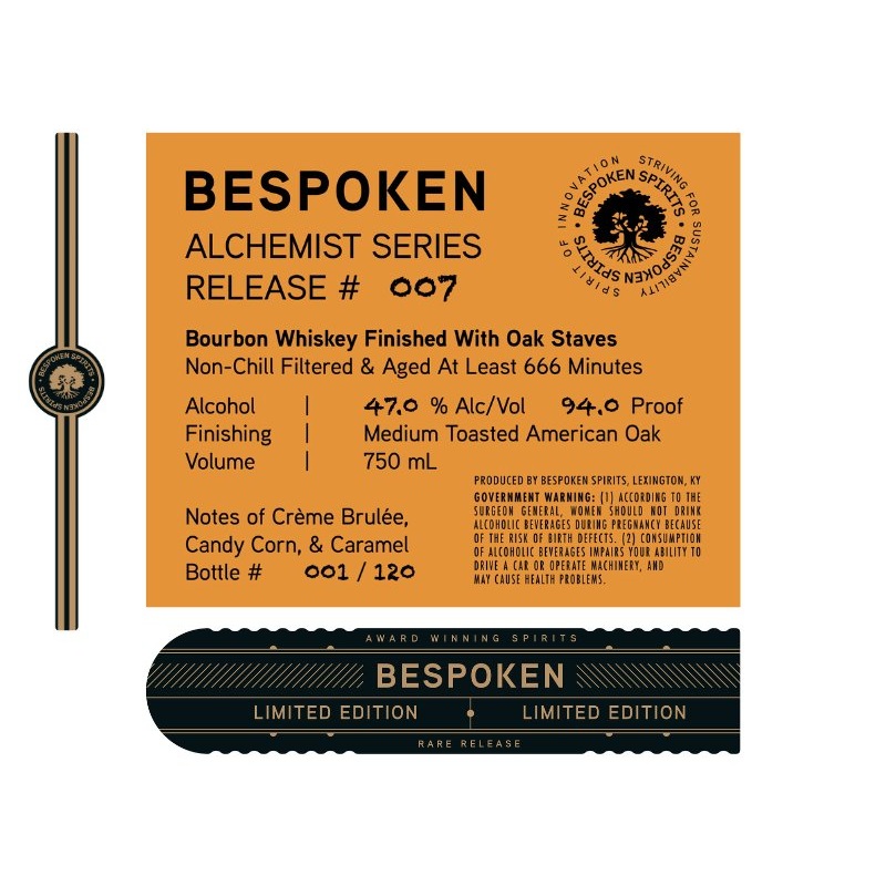 Bespoken Alchemist Series Release #007 Bourbon Whiskey – Oak Stave Finish
