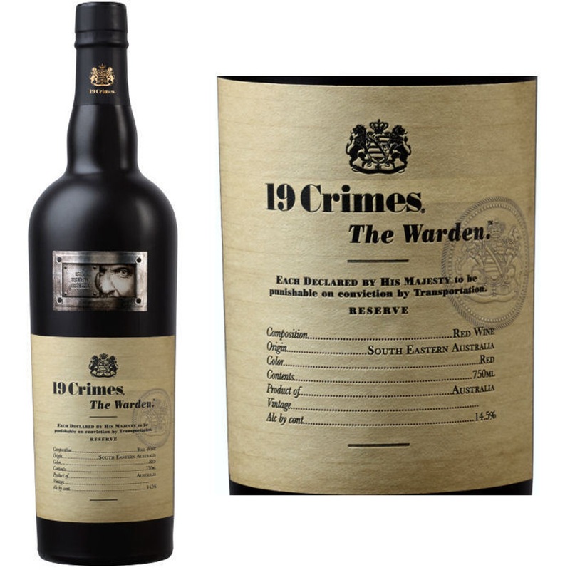 12 Bottle Case 19 Crimes The Warden Red Blend 2018 (Australia) w/ Shipping Included