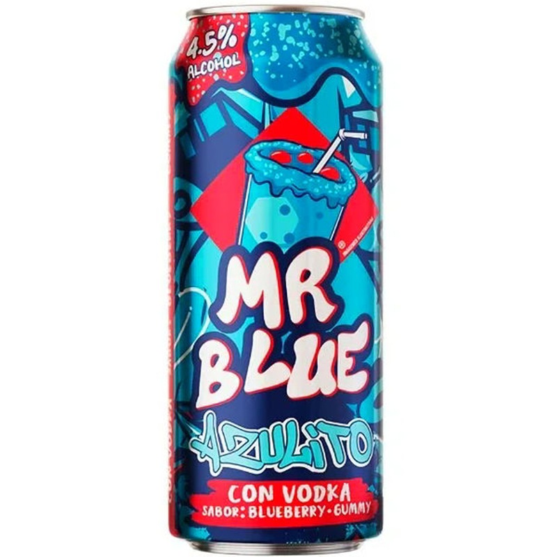 Mr. Blue Azulito Vodka Blueberry Gummy Ready To Drink Cocktail 16oz Can