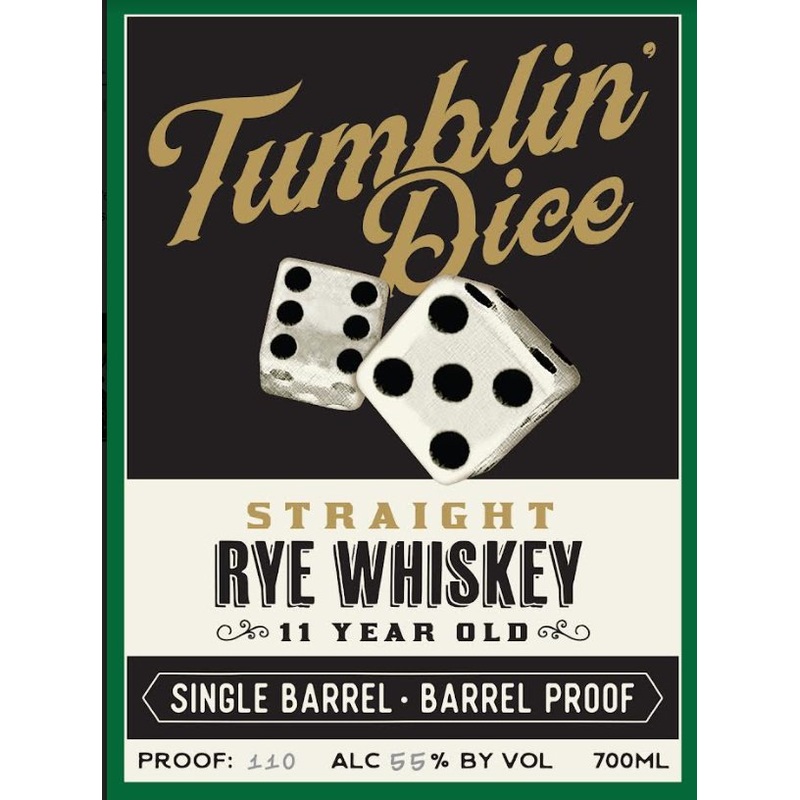 Tumblin’ Dice 11 Year Old Straight Rye Whiskey