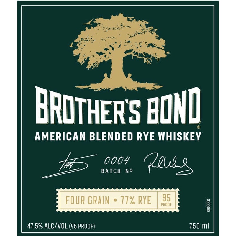 Brothers Bond American Blended Rye Whiskey Four Grain, 95 Proof