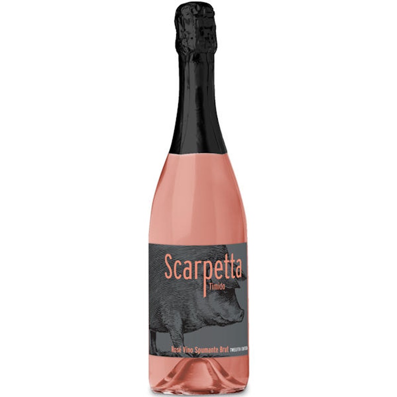 6 Bottle Case Scarpetta Timido Spumante Brut Rose NV (Italy) w/ Shipping Included