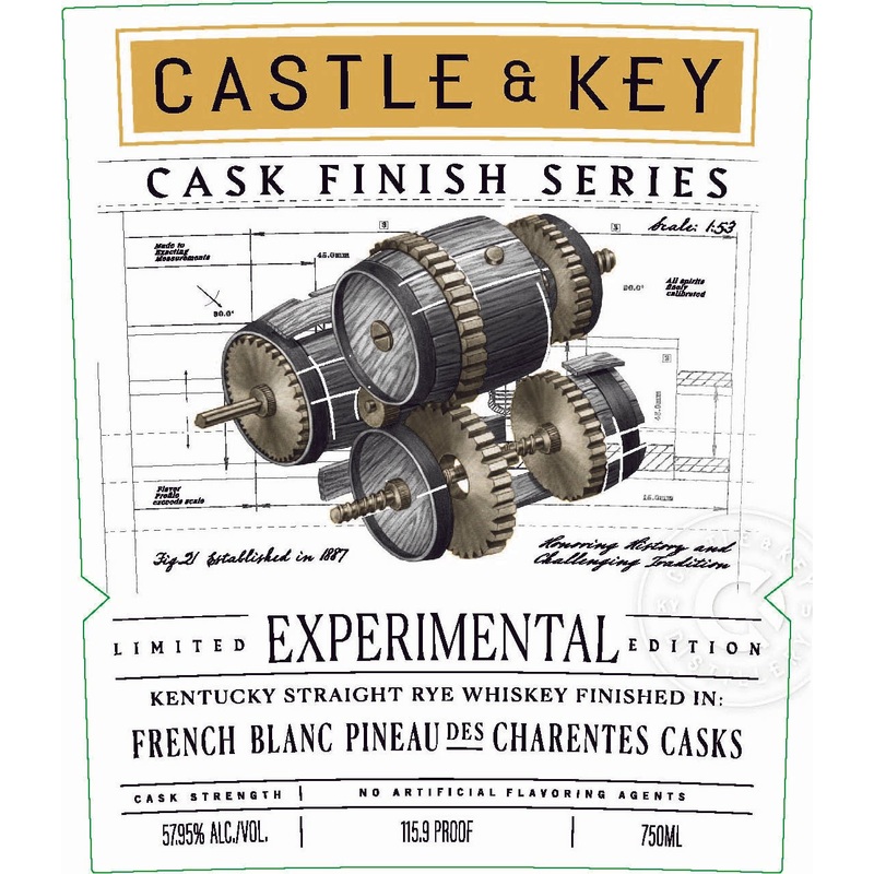 Castle & Key Cask Finish Series French Blanc Pineau des Charentes Cask Rye Experimental Edition