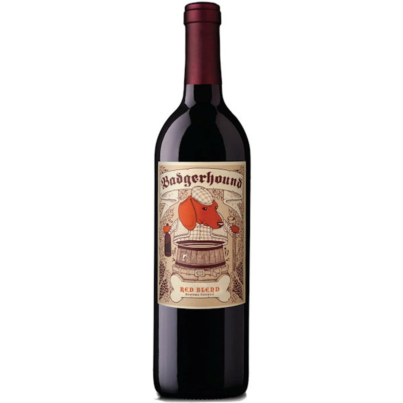12 Bottle Case Badgerhound Sonoma Red Blend 2018 Rated 91TP w/ Shipping Included