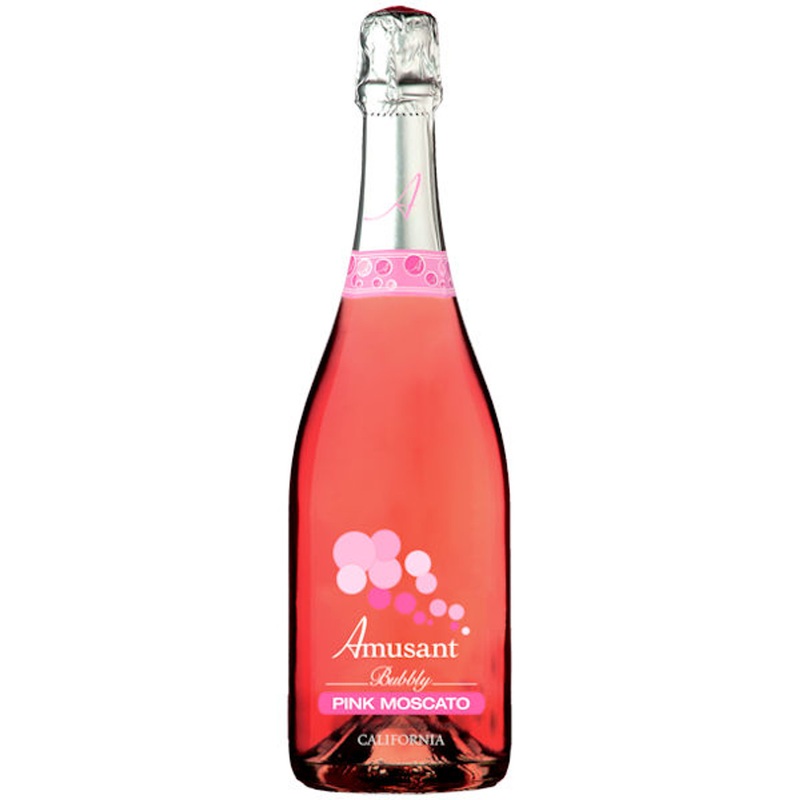 12 Bottle Case Amusant by Allure Bubbly California Pink Moscato NV w/ Shipping Included